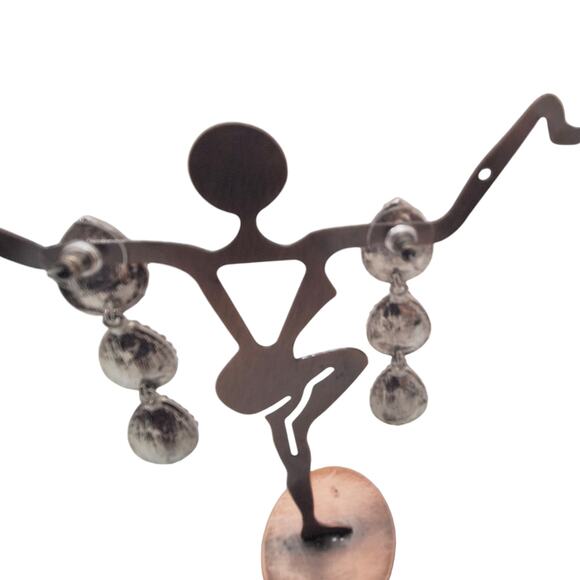 3 Teardrop AB Rhinestone Drop Earrings Post Backs Silver Tone - Picture 2 of 4